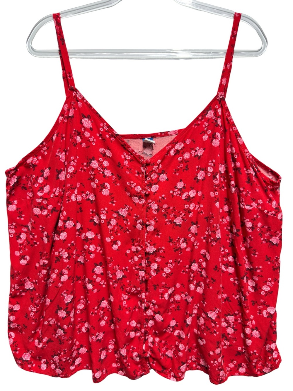 Pure Rayon Chambray Knit Floral Garden Vines Leafs Camisole Tank Top Blouse